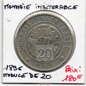 Essai monnaie inaltérable Module de 20 1896 Sup+