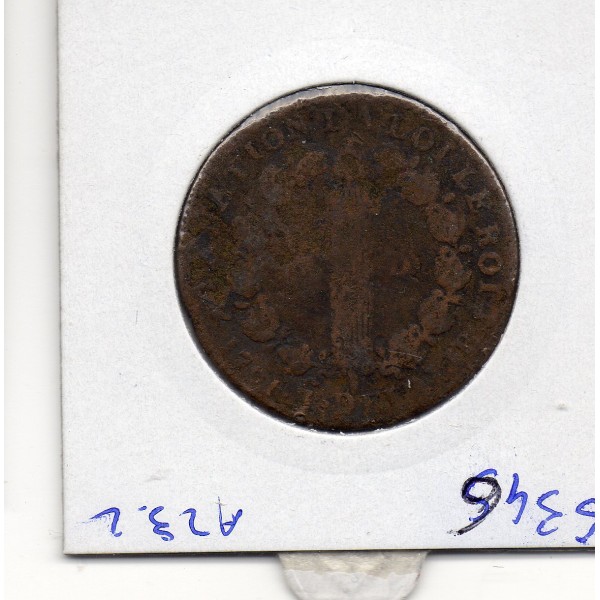 12 denier Constitution Louis XVI 1791 MA Marseille B+
