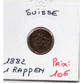 Suisse 1 rappen 1882 TTB, KM.3 choc