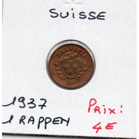 Suisse 1 rappen 1937 Sup, KM.3