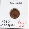 Suisse 1 rappen 1937 Sup, KM.3