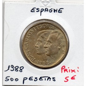 Espagne 500 pesetas 1988 Sup+, KM.831 Juan Carlos et Sofia
