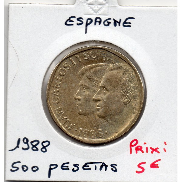 Espagne 500 pesetas 1988 Sup+, KM.831 Juan Carlos et Sofia