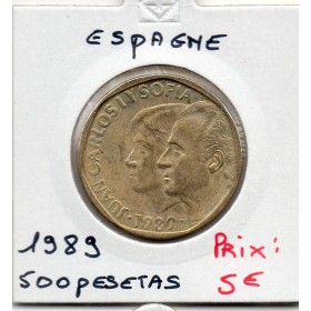Espagne 500 pesetas 1989 Sup+, KM.831 Juan Carlos et Sofia