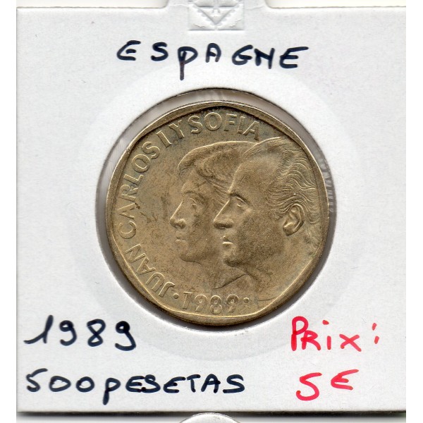 Espagne 500 pesetas 1989 Sup+, KM.831 Juan Carlos et Sofia