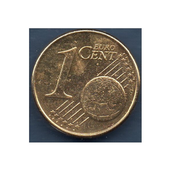 Pièce de 1 centime d'Euro dorée, 2003, Grèce