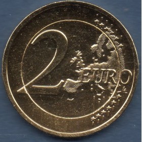 2 euros commémorative doré, Luxembourg 2014, 50 ans Grand Duc Jean pièce de monnaie €