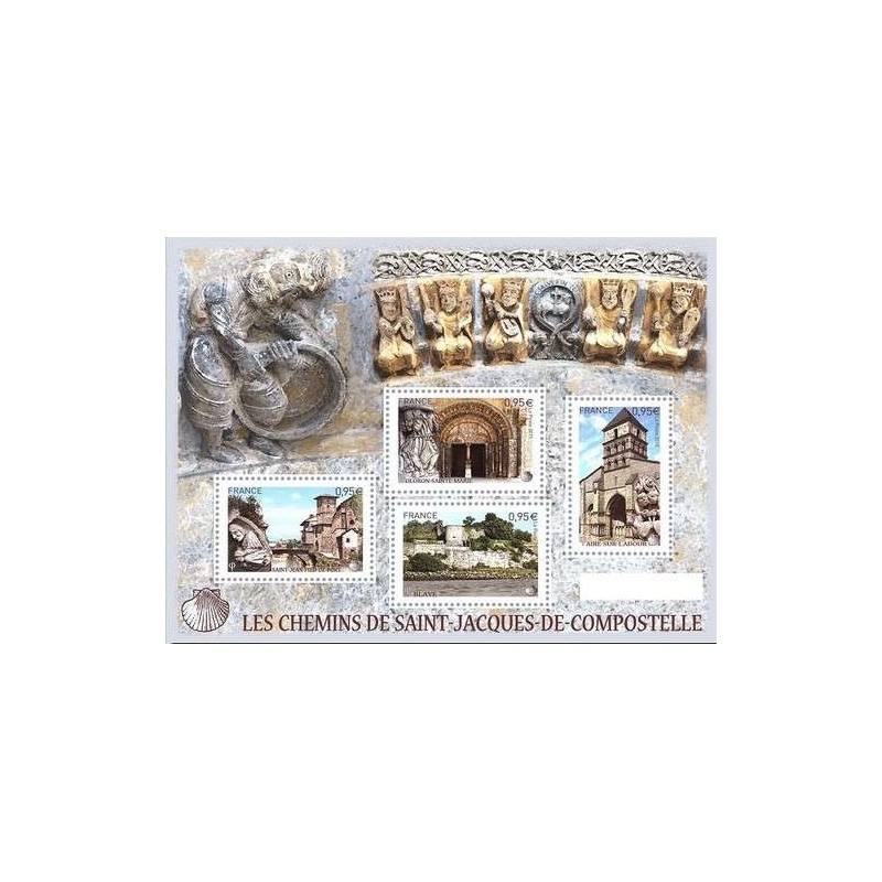Bloc Feuillet France Yvert F4949 les chemin de saint jacques de compostelle Bloc Feuillet France Yvert F4949 les chemin de saint jacques de compostelle