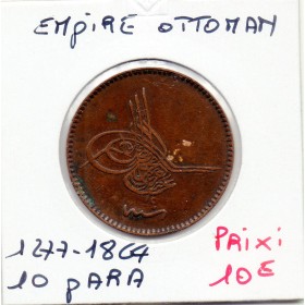 Empire Ottoman 10 para 1277 AH an 4 - 1864, TTB+, KM.700 Abdul Aziz