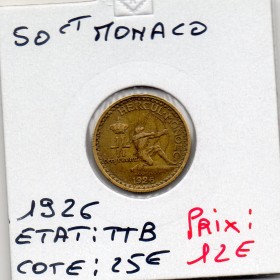 Monaco 50 centimes 1926 TTB, Gad.126 crédit Foncier