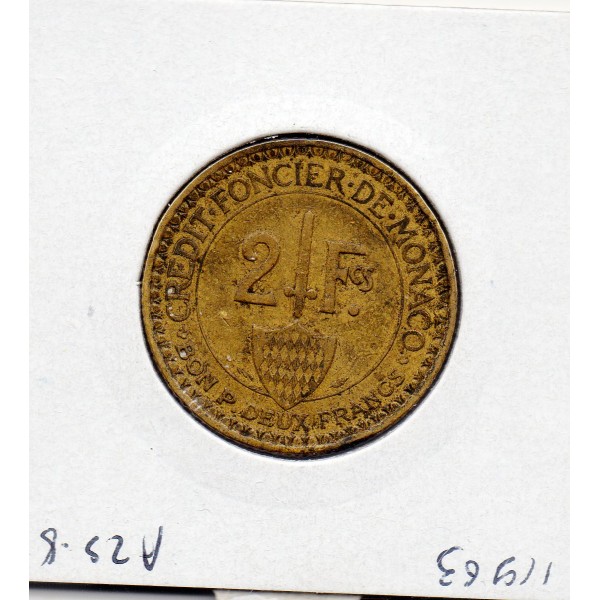 Monaco 2 francs 1926 TTB-, Gad.130 crédit Foncier