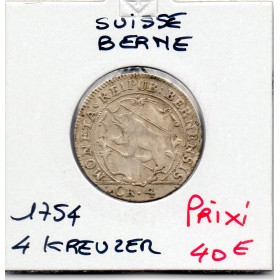 Suisse Ville de Berne 4 Kreuzer 1754 TTB, KM.87