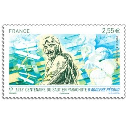 Timbre France Poste Aérienne Yvert 76a saut en parachute d'Adolphe Pégaud, Issu de la mini feuille de 10