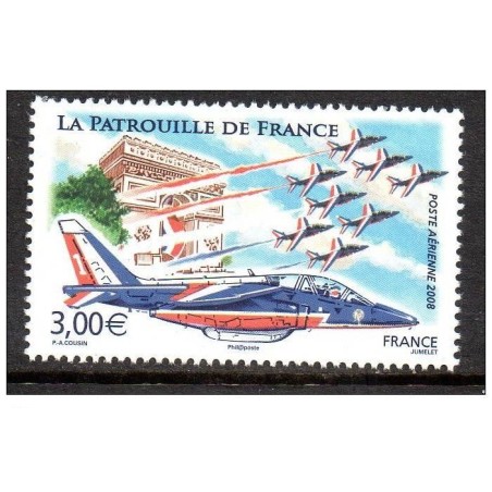 Timbre France Poste Aérienne Yvert 71a La patrouille de France, Issu de la mini feuille de 10