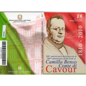 2 euros commémorative BU, Italie, 2010, Comte de Cavour