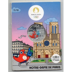 Pièce 10 euros 2019 - Série JO Paris 2024 - Phryge : Notre-Dame de Paris