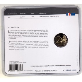 2 euros commémorative BU coin-card, France 2017  Auguste Rodin