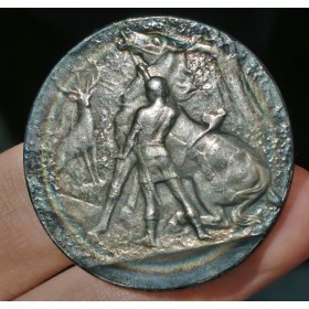Médaille Saint Hubert Club de france 1907 gendarme argent