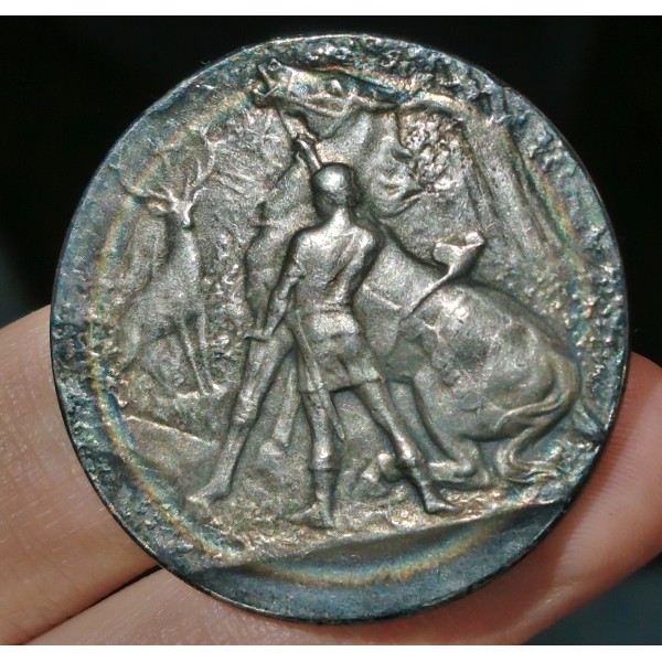 Médaille Saint Hubert Club de france 1907 gendarme argent