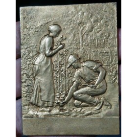 Plaque Médaille Société horticulture Puy de dome 1912 argent