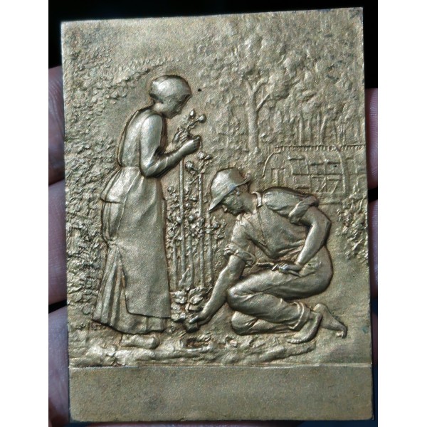Plaque Médaille Société horticulture Puy de dome 1912 argent
