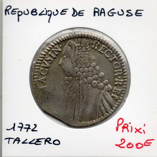République de Raguse Tallero 1772 TTB, KM.18 recteur