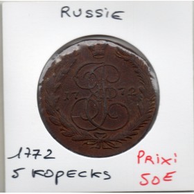 Russie 5 Kopecks 1772 EM Ekaterinburg TTB, KM.C59.3 Catherine II