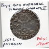 Pays-Bas Espagnols Flandre 1 Patagon 1672 Bruges TTB Km.63 Charles II