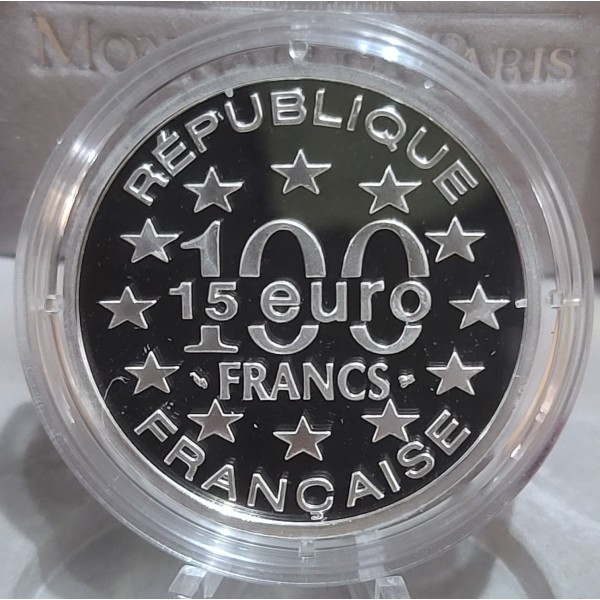 100 francs / 15€ argent BE 1996, Grand'Place de Bruxelles
