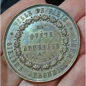 Médaille Ville de Paris Quete Annuelle, 1857 Caqué