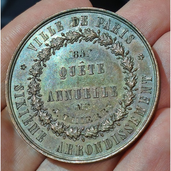 Médaille Ville de Paris Quete Annuelle, 1857 Caqué