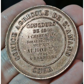 Médaille Concours agricole St Amand du Cher, 1866 Caqué