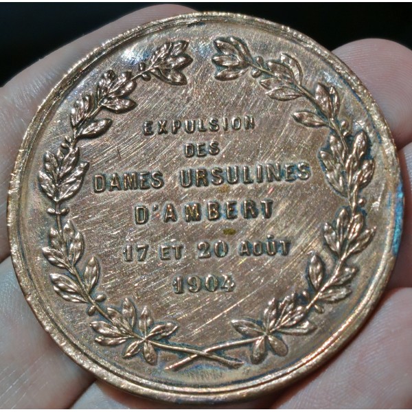 Médaille Ambert, Expulsion des Dames Ursulines 1904