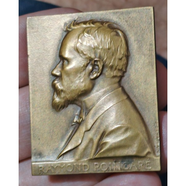 Médaille Plaquette Raymond Poincaré par Chaplain des ateliers Sandoz