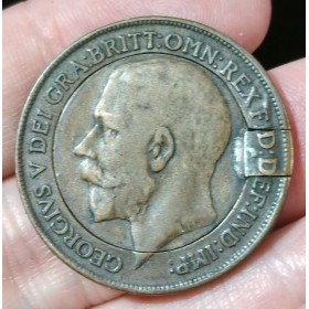 1 penny Georges V 1917 transformée porte photo
