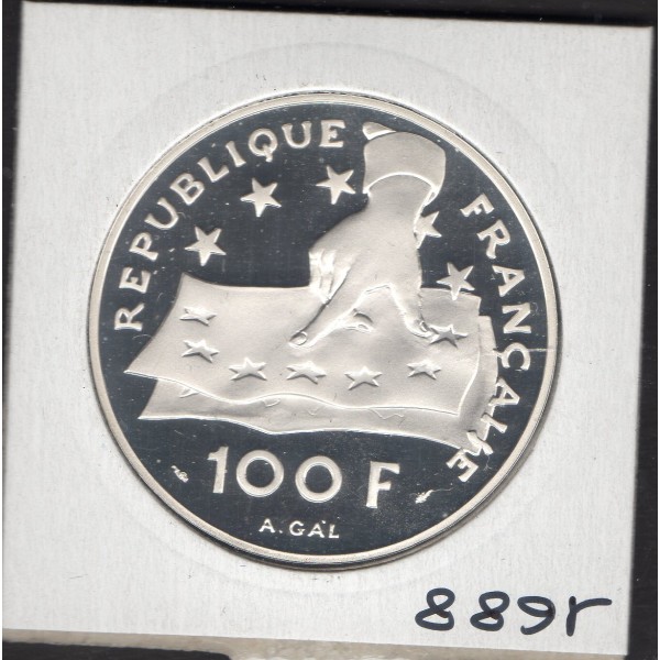 100 francs/15 écus Descartes 1991 BE, France pièce de monnaie