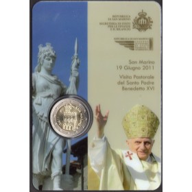 Pièce 2 euros BU Coincard, Saint-Marin 2011, Visite Pastoral Pape Benoît XVI