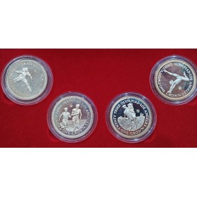 Coffret ile de Man 4x1 Crown 1984 Spl, JO Los  Angeles