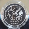 100 francs Argent BE 1991, 100 ans Basket-ball - Le Dribble