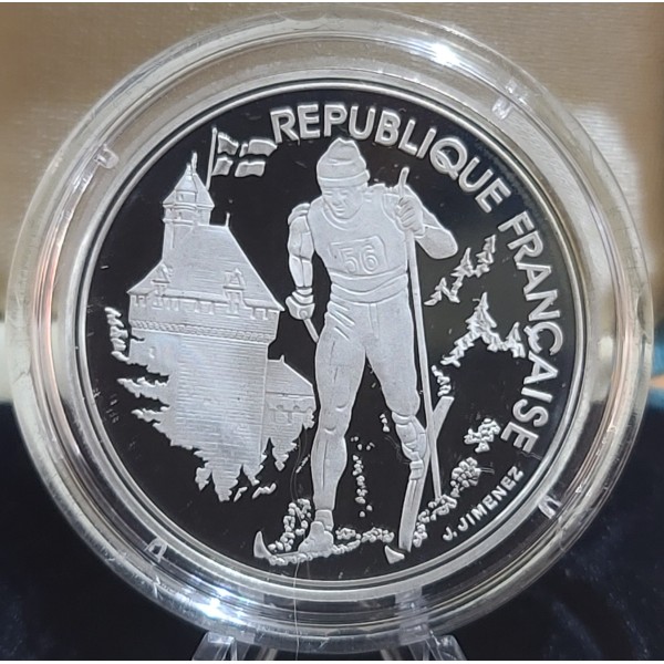 100 franc argent BE 1991, JO Albertville - Ski de fond