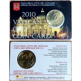 Pièce 50 centimes d'euro 2010, Coincard n°1, Benoit XVI