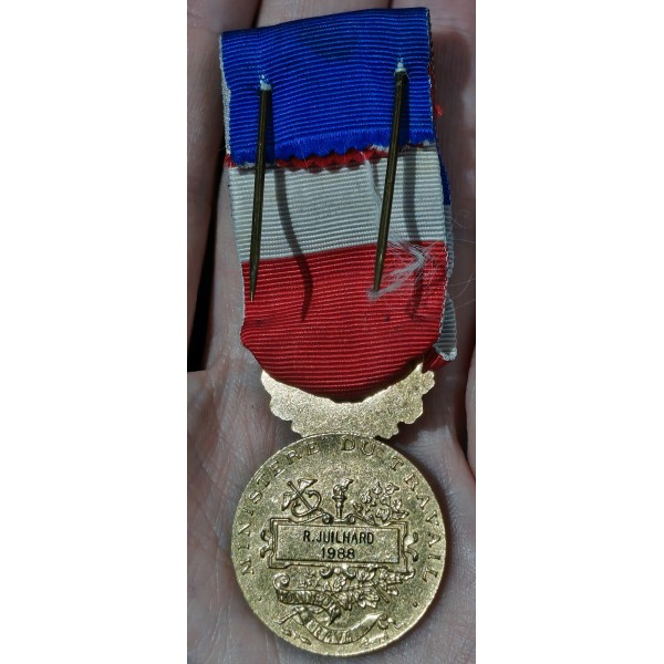 Médaille Ministere du travail 1988 avec rosette et palme