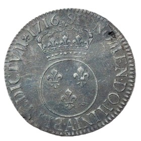 Ecu Vertugadin 1716 A Paris TTB+ Louis XV Flan réformé
