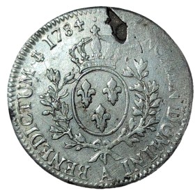 Ecu aux branches d'olivier 1784 A Paris TTB+ Louis XVI Objet interposé