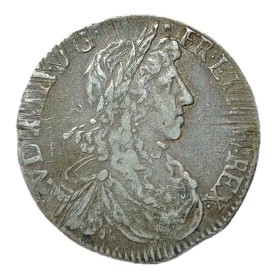 1/2 Ecu au buste juvénile 1660 L Bayonne TTB- Louis XIV