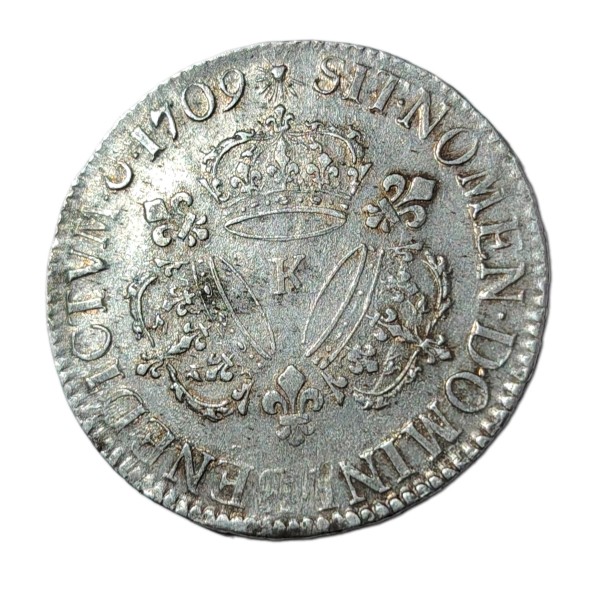 Ecu aux 3 couronnes 1709 K Bordeaux TTB Louis XIV