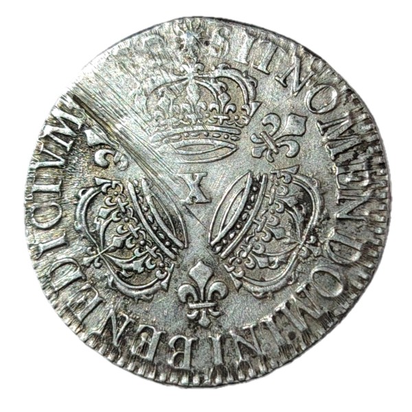 1/2 Ecu Aux trois couronnes 1712 X Amiens TTB+ Louis XIV
