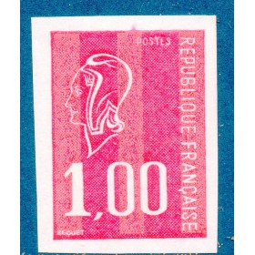 Timbre Yvert No 1892a non dentelé  neuf ** marianne de Becquet 1fr rouge
