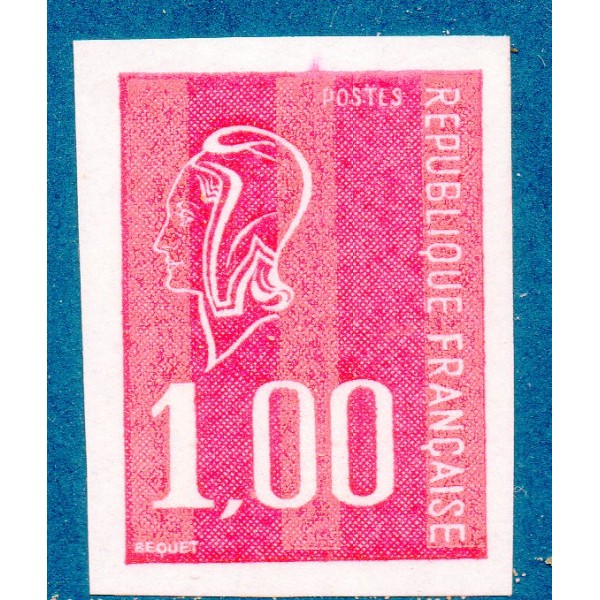 Timbre Yvert No 1892a non dentelé  neuf ** marianne de Becquet 1fr rouge