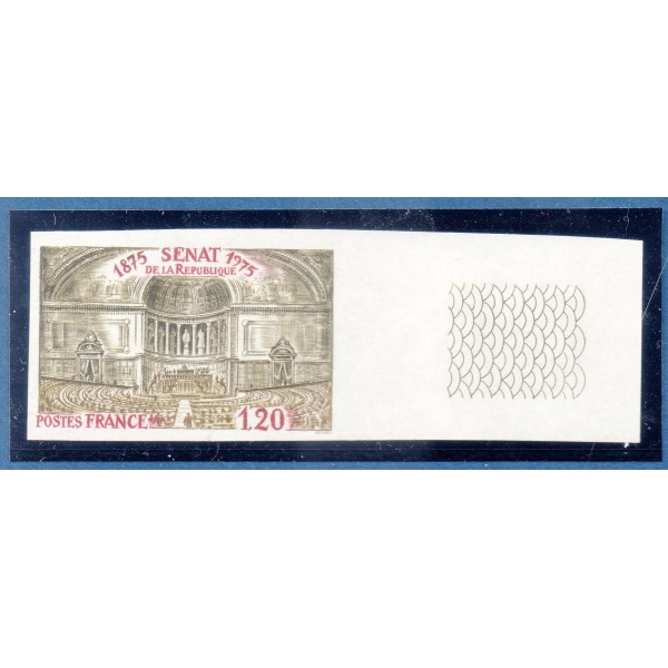 Timbre Yvert No 1843a non dentelé  neuf ** centenaire du Sénat bord de feuille
